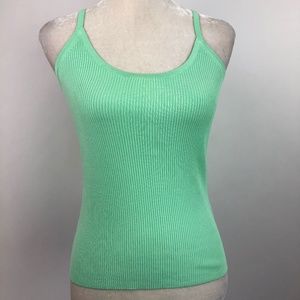 Yuka Paris Knit Tank Top Ribbed Stretch Racerback